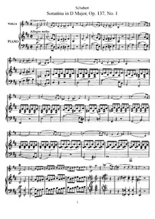 Sonatina for Violin and Piano No.1 in D Major, D.384 Op.137 by F