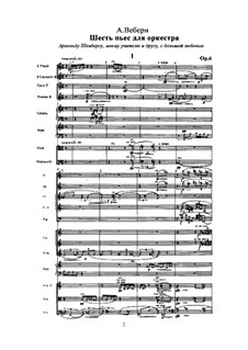 Шесть пьес для оркестра, Op.6: Шесть пьес для оркестра by Anton Webern