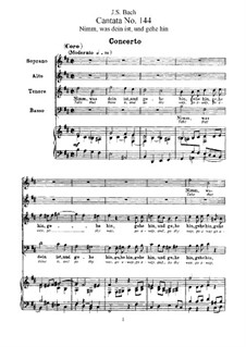 Nimm, was dein ist, und gehe hin, BWV 144: Piano-vocal score by Johann Sebastian Bach