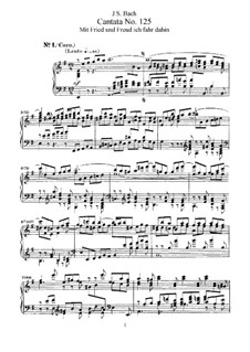 Mit Fried und Freud ich fahr dahin, BWV 125: Piano-vocal score by Johann Sebastian Bach