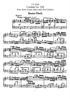 Herr, deine Augen sehen nach dem Glauben, BWV 102: Piano-vocal score by Johann Sebastian Bach