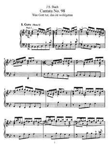 Was Gott tut, das ist wohlgetan, BWV 98: Piano-vocal score by Johann Sebastian Bach