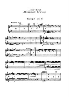 Miroirs for Orchestra, M.43a: Movement IV Alborada del gracioso – trumpets part by Maurice Ravel