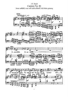 Jesus schläft, was soll ich hoffen?, BWV 81: Piano-vocal score by Johann Sebastian Bach