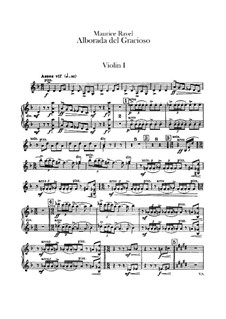 Miroirs for Orchestra, M.43a: Movement IV Alborada del gracioso – violin I part by Maurice Ravel