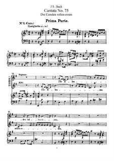 Die Elenden sollen essen, BWV 75: Arrangement for voices and piano by Johann Sebastian Bach
