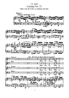 Herr, wie du willt, so schicks mit mir, BWV 73: Piano-vocal score by Johann Sebastian Bach