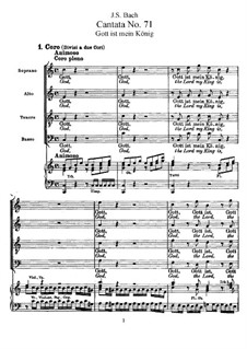 Gott ist mein König (God is My King), BWV 71: Arrangement for voices and piano by Johann Sebastian Bach