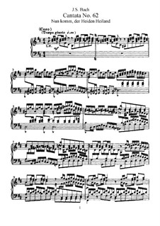 Nun komm, der Heiden Heiland, BWV 62: Piano-vocal score by Johann Sebastian Bach