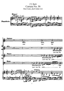 Herr Gott, dich loben wir, BWV 16: Piano-vocal score by Johann Sebastian Bach