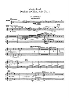 Daphnis et Chloé. Suite No.1, M.57a: French horns parts by Maurice Ravel