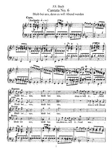 Bleib bei uns, denn es will Abend werden (Stay with Us, for Evening Falls), BWV 6: Arrangement for voices and piano by Johann Sebastian Bach