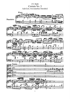 Ach Gott, wie manches Herzeleid (Oh God, How Much Heartache), BWV 3: Piano-vocal score by Johann Sebastian Bach