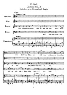 Ach Gott, vom Himmel sieh darein, BWV 2: Piano-vocal score by Johann Sebastian Bach