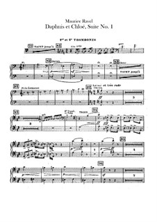 Daphnis et Chloé. Suite No.1, M.57a: Trombones and tuba parts by Maurice Ravel