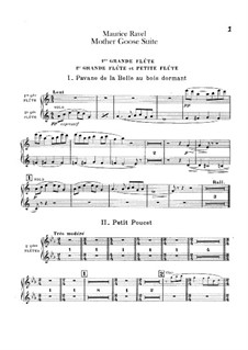 Ma mère l'oye (Mother Goose). Suite, M.60: For orchestra – flutes part by Maurice Ravel