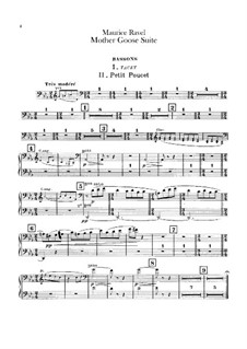 Ma mère l'oye (Mother Goose). Suite, M.60: For orchestra – bassoons parts by Maurice Ravel