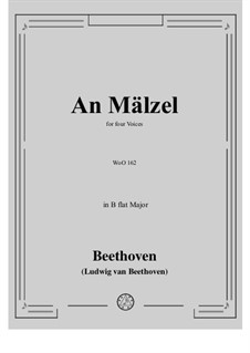 Canon 'Ta ta ta, lieber Mälzel', WoO 162: Vocal score by Ludwig van Beethoven