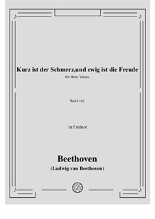 Kurz ist der Schmerz, WoO 163: Singpartitur by Ludwig van Beethoven