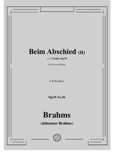 Seven Songs, Op.95: Nr.3b Beim Abschied II by Johannes Brahms