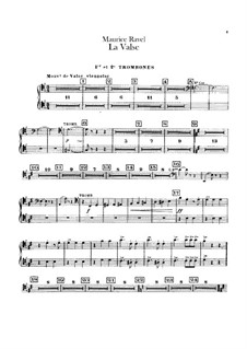 La valse. Choreographic Poem for Orchestra, M.72: Trombones and tuba parts by Maurice Ravel