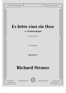 No.3 Es liebte einst ein Hase: For voice and piano by Richard Strauss