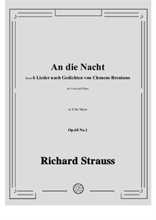 Six Songs, Op.68: No.1 An die Nacht by Richard Strauss