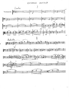 Autumn Leaves: Score for string orchestra – Cello part by Vladimir Ivanovich Rebikov