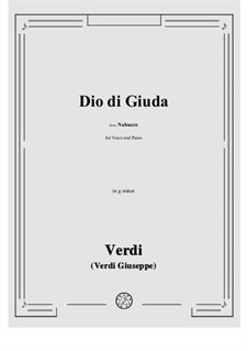 Dio di giuda: For voices and piano (g minor) by Giuseppe Verdi