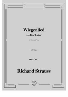 No.1 Wiegenlied: D Major by Richard Strauss
