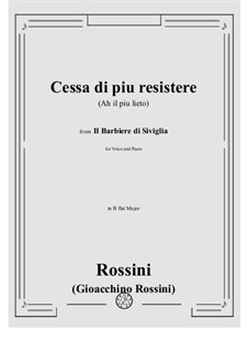Cessa di piu resistere: For voice and piano by Gioacchino Rossini