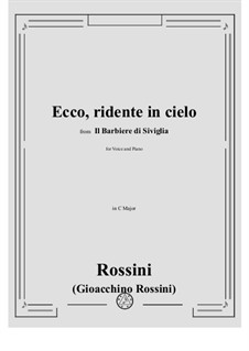 Ecco ridente in cielo: For voice and piano by Gioacchino Rossini