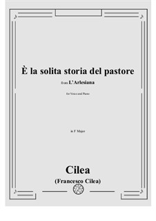 L'Arlesiana. Il lamento di Federico: For voice and piano by Francesco Cilea