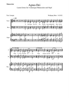 Agnus Dei (Männerchor): Agnus Dei (Männerchor) by Wolfgang Marx