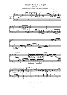 Toccata in D Major, BWV 912: For harpsichord (or piano) by Johann Sebastian Bach