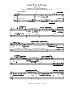 Sonata for Keyboard in C Major, BWV 966: For a single performer by Johann Sebastian Bach
