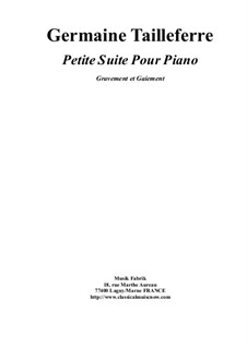 Petite Suite For Piano: Petite Suite For Piano by Germaine Tailleferre