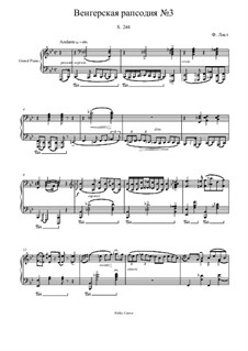 No.3 in B Flat Major, S.244: For piano by Franz Liszt