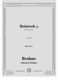 Romances and Songs, Op.63: Nr.7 Heimweh I by Johannes Brahms
