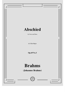 Nine Songs and Ballads, Op.69: No.3 Abschied (Parting) by Johannes Brahms