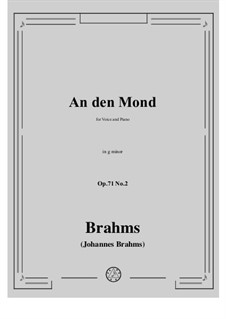 Five Songs, Op.71: No.2 To the Moon (An den Mond) by Johannes Brahms