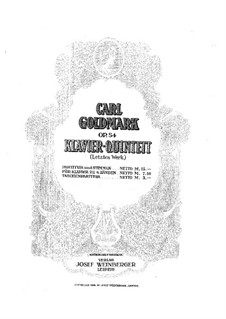 Piano Quintet No.2 in C Sharp Minor, Op.54: Full score and parts by Karl Goldmark