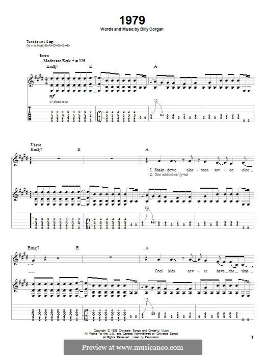 1979 (The Smashing Pumpkins): For guitar with tab by Billy Corgan