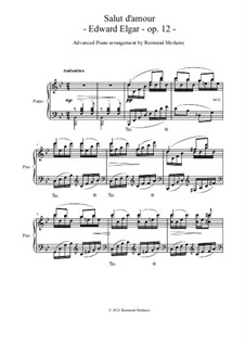 Salut d'amour (Love's Greeting), Op.12: For advanced piano by Edward Elgar