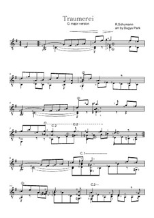 No.7 Träumerei (Dreaming): For guitar (intermediate version) by Robert Schumann