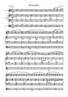 Passacaglia for flute, harp and viola: Full score by Michael Regan