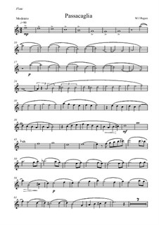 Passacaglia for flute, harp and viola: Flute part by Michael Regan