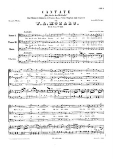 Dir, Seele des Weltalls. Kantate, K.429: Dir, Seele des Weltalls. Kantate by Wolfgang Amadeus Mozart