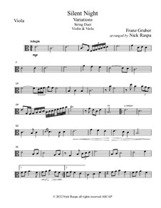Variations: For violin and viola – viola part by Franz Xaver Gruber
