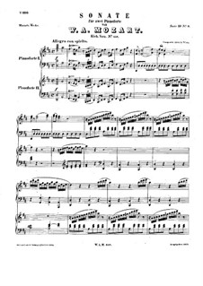 Sonata for Two Pianos Four Hands in D Major, K.448 (375a): Full score by Wolfgang Amadeus Mozart
